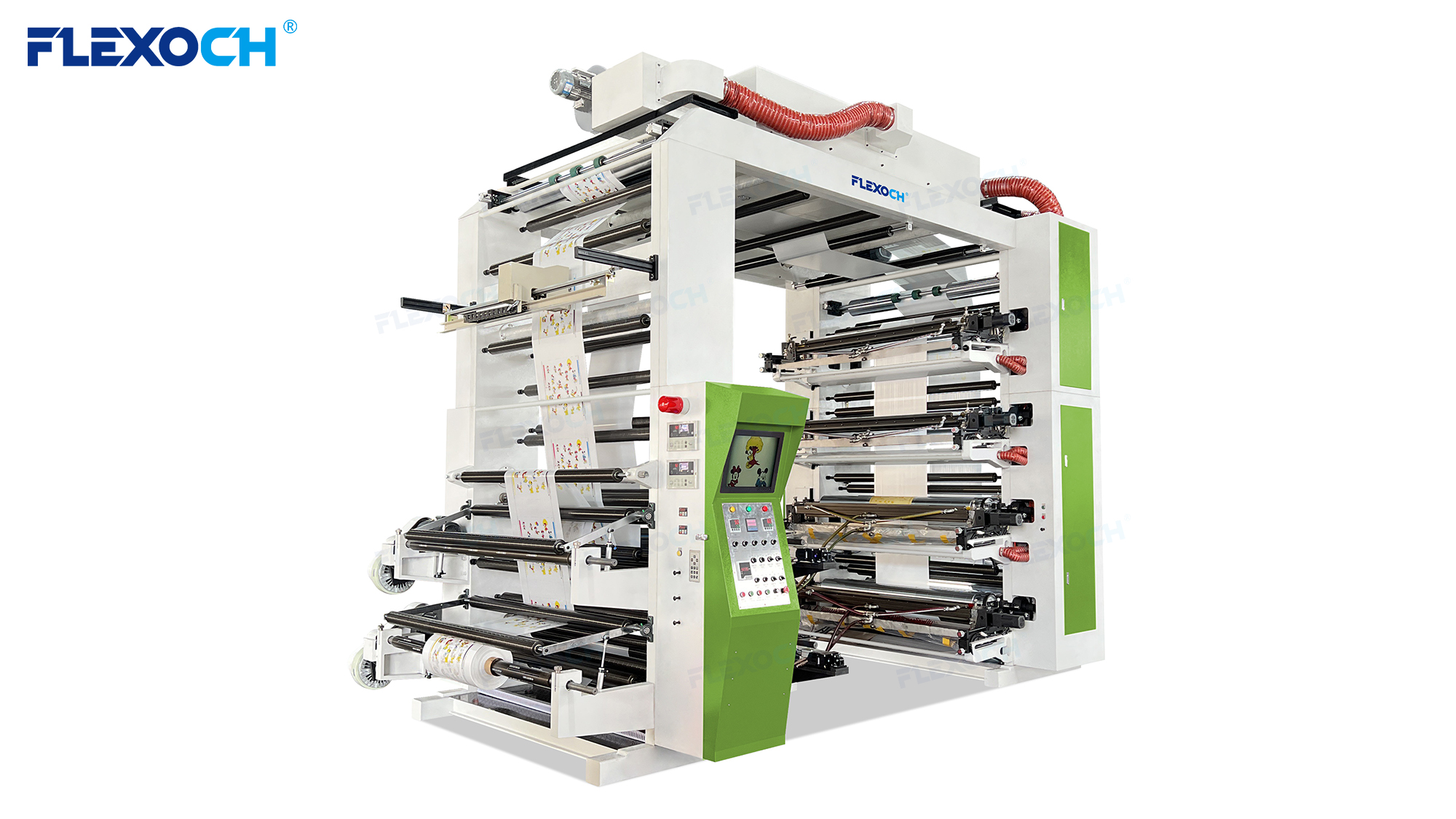 flexographic printing machine for plastic film